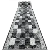 Rugsx Alfombra de pasillo BCF RAFIA gris 120 cm 120x990 cm