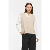 Vila Vilampe V-Neck Knit Waistcoat - Cream - S