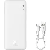 Baseus Airpow powerbank 20W 10000mAh kaksoislatauksella - Valkoinen