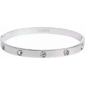Dark Big Dot Bangle Silver