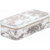 Dark Velvet Jewellery Box Mini Warm Taupe Savannah Pattern