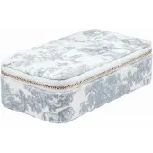Dark Velvet Jewellery Box Country Blue Savannah Pattern