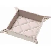 Dark Velvet Quilted Jewellery Tray Small Sand