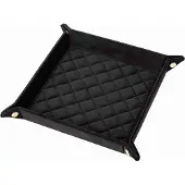 Dark Velvet Quilted Jewellery Tray Medium Black