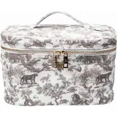 Dark Velvet Vanity Bag Large Warm Taupe Savannah Pattern