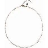 Dark Pearl Necklace White Pearl 4mm 45cm