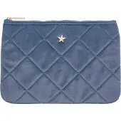 Dark Velvet Quilted Small Pouch Country Blue