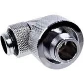 Alphacool 19/13mm Eiszapfen ruuviliitin, 90° kulma, G1/4, hopea