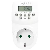 Logilink ET0007, Päivä-/viikkoajastin, Valkoinen, Digitaalinen, LCD, Painikkeet, CE