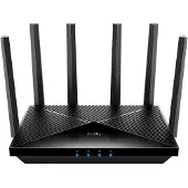 Cudy WR11000, Wi-Fi 7 (802.11be), Kolmikaista (2,4 GHz/5 GHz/6 GHz), Ethernet LAN, Musta, Pöytäreititin