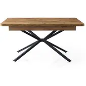 Skye Decor Laajennettava Ruokapöytä, Ruskea, 160–200 Cm | 100 % Melamiinipinnoitettu, Rautaiset Jalat, Moderni Teollisuustyyli