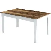 Skye Decor Perinteinen Ruokapöytä, Pähkinä Ja Valkoinen, 145 X 75 X 88 Cm | 100 % Melamiinipinnoitettu, 18 Mm Paksu | Tyylikäs Ja Toimiva