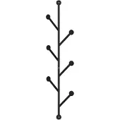 Norda Design Kestävä Metallinen Seinäkoukku, Musta, 22 X 94 X 5 Cm | 100 % Metalli, Monikäyttöinen Ripustin | Tyylikäs Teollinen Muotoilu
