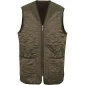 Barbour Men's Polarquilt Waistcoat Zip-In Dark Olive Check XXL