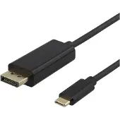 Deltaco musta USB-C - DisplayPort 4K kaapeli