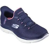 SKECHERS for woman. 150123 Slip-ins Sneakers: Summits - Diamond Dream blue (39), Fabric, Flat, Laces, Casual, Sport
