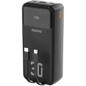 24hShop Powerbank 30000mAh pikalatauksella ja sisäänrakennetuilla kaapeleilla - svart