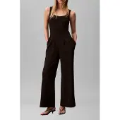 Calvin Klein Scuba Crepe Sl Jumpsuit - Black - S