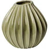 Broste Copenhagen Wide Vase M - Green - H 25CM