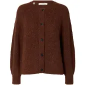 Selected Slwlulu Ls Knit Short Cardigan Noos - Burgundy - L