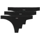 HUGO for woman. 50566737 Set 3 Micro Thongs black (L), Homewear, Polyamide