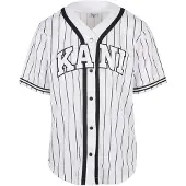 Karl kani Serif Pinstripe Baseball Lyhythihainen V-aukkoinen T-paita