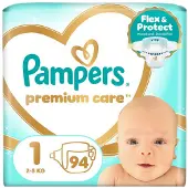 Pampers Premium Care Size 1 kertakäyttövaipat 2-5 kg 94 kpl