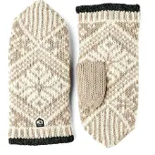Hestra Nordic Wool Mitt Beige/Offwhite Arkihanskat 6