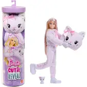 Barbie Cutie Reveal Doll & Accessories, Cuddly Series Kitten With 10 Surprises - Purple - ONE SIZE