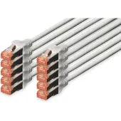 Digitus CAT 6 S-FTP PATCH CORD, CU, LSZH AWG 27/7, LENGTH 1 M, 10 PIECES, COLOR GREY (DK-1644-010-10)