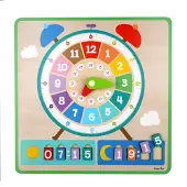 Barbo Toys Wacky Wonders - Wooden Clock Board - Multi/patterned - ONE SIZE