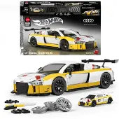 Hot Wheels ‘15 Audi R8 Lms Building Toy Kit (820 Pieces), For Collectors - Yellow - ONE SIZE