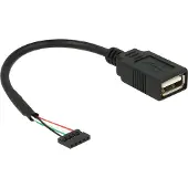DeLOCK – Cable USB 2.0 pin header female 2.00 mm 5 pin > USB 2.0 Type-A female 15 cm (84831)