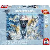 Schmidt Black Labrador in the Snow 1000p palapeli