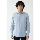 Jack & Jones Jprblaparker Linen Blend L/S Shirt - Blue - L