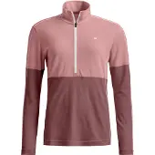 Ortovox 185 Rock'n'Wool Zip Neck, naiset, vaaleanpunainen
