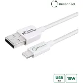 Microconnect ReConnect USB-A – Lightning -kaapeli, 1 m, valkoinen