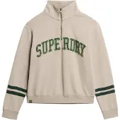 Superdry for woman. W2012197A Athletic Essentials application sweatshirt brown (XS), Casual, Cotton