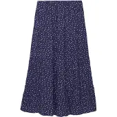 Superdry for woman. W7210425A Navy Tiered Maxi Skirt (S), Casual, Viscose