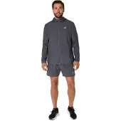 Asics for man. 2011D216 Gray Core Jacket (L), Casual, Sport, Grey, Polyester