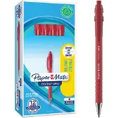 Papermate Flexgrip Ultra, Klipsi, Kuulakärkikynä klikkausmekanismilla, Punainen, 12 kpl, Keskikokoinen (S0190413)