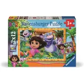 Ravensburger Seikkailija Dora Palapelit 2x12 Palaa