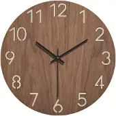 24hShop Analoginen seinäkello 30cm - puu