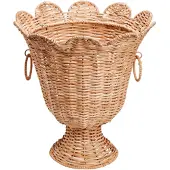 Pick a Poppy Scallop Rattan maljakko Natural, 30x31 cm