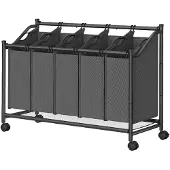 Songmics Vaatelokerikko, LSF005, 105x38.5x67/81 cm, Liituharmaa, Pesukorv, LSF005, 105 x 38.5 x 67/81 cm, Söehall