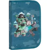 Beckmann Single Section Pencil Case W/Content, Jungle Game - Blue - ONE SIZE