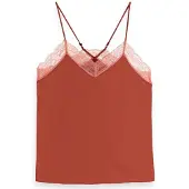 Scotch & Soda Satin With Lace Detial Hihaton T-paita