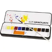 Daler Rowney Graduate Watercolour Set 12 Half Pans 1 Brush