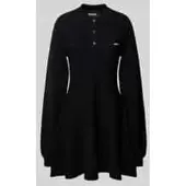 ROTATE BIRGER CHRISTENSEN Slinky Knit Polo Dress - Black - L
