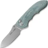 Viper Moon kääntöveitsi, Stonewashed, Teal Canvas Micarta